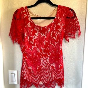 BKE cut out Lace Shirt NWT